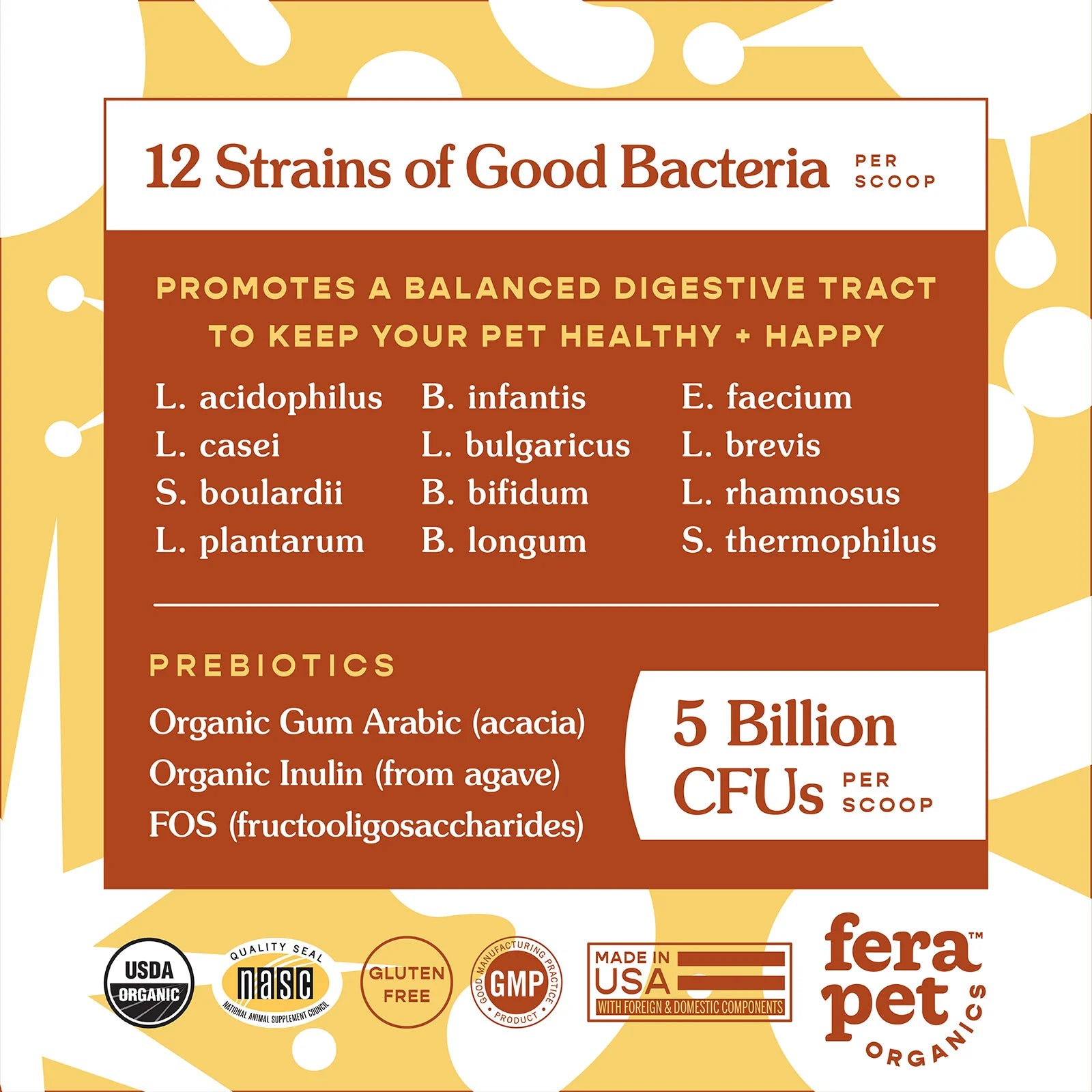 USDA Organic Probiotics with Prebiotics For Dogs and Cats